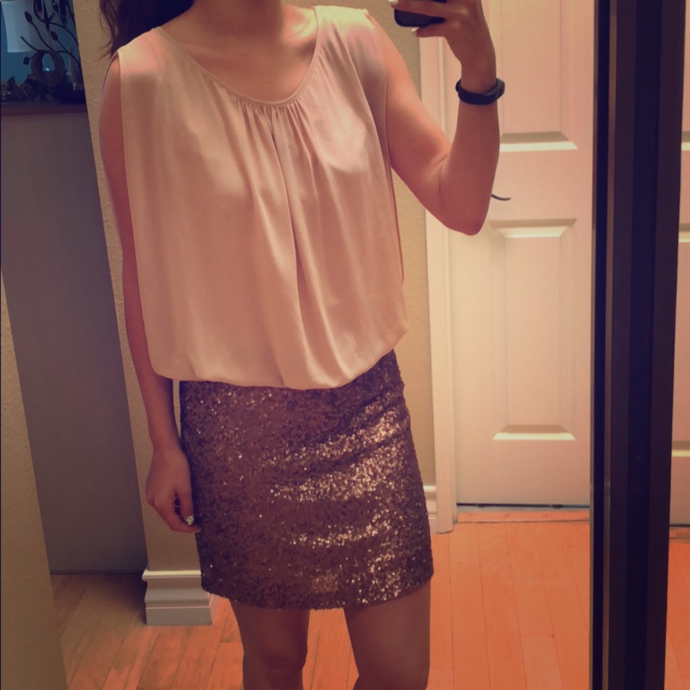 MM couture one piece dress with sequins bottom